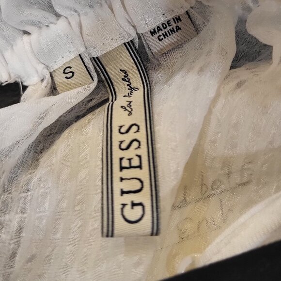 Guess Sheer White Top with cotton under tank, - Like New, Size Small - Picture 2 of 10